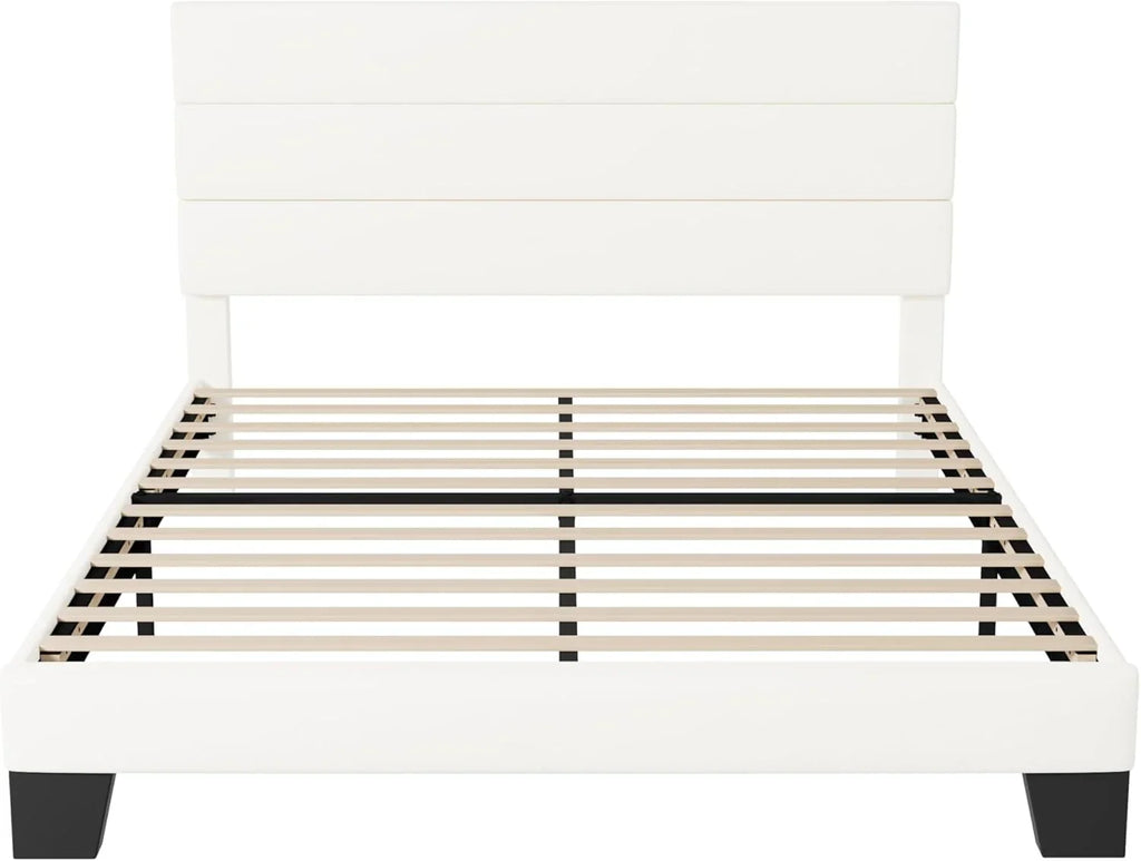 Cadre de lit plateforme Allewie King size avec tête de lit et planches rembourrées en velours