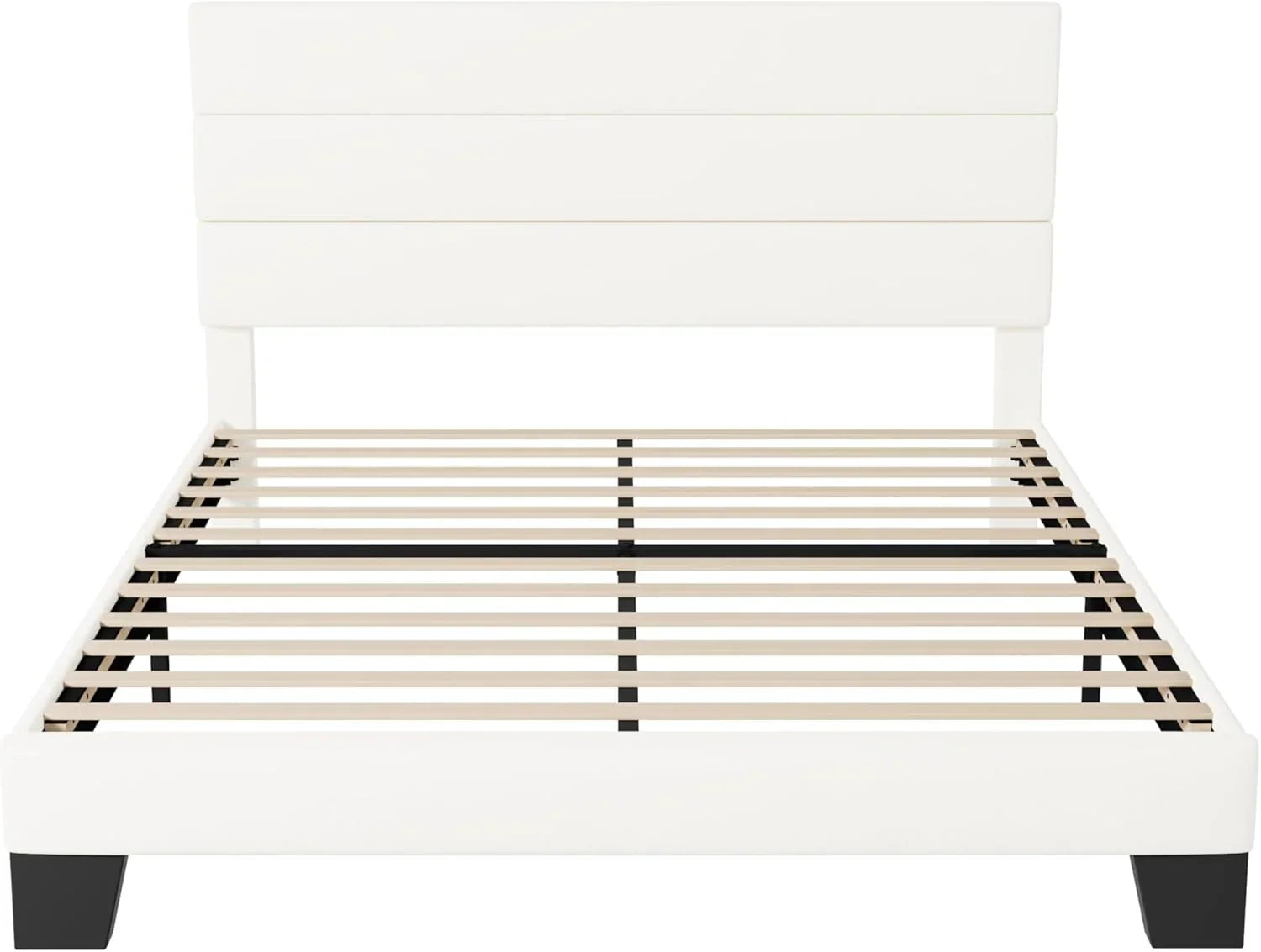 Cadre de lit plateforme Allewie King size avec tête de lit et planches rembourrées en velours