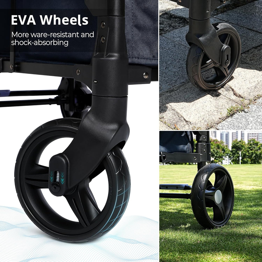 Poussette Wagon pour enfants, Poussette Wagon pour tout-petits 2 places, Poussette tout-terrain pour bébé en plein air