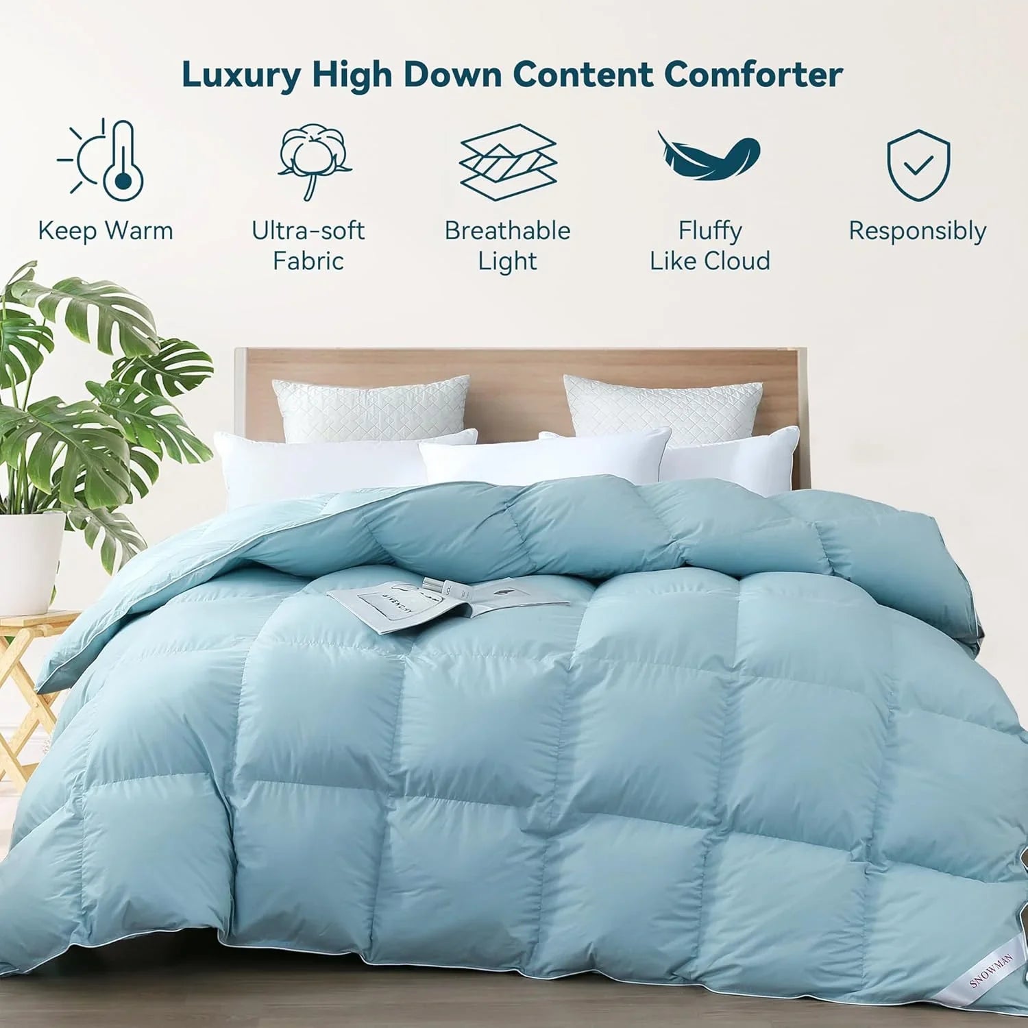 Couette en duvet de qualité supérieure avec design à cloisons 3D