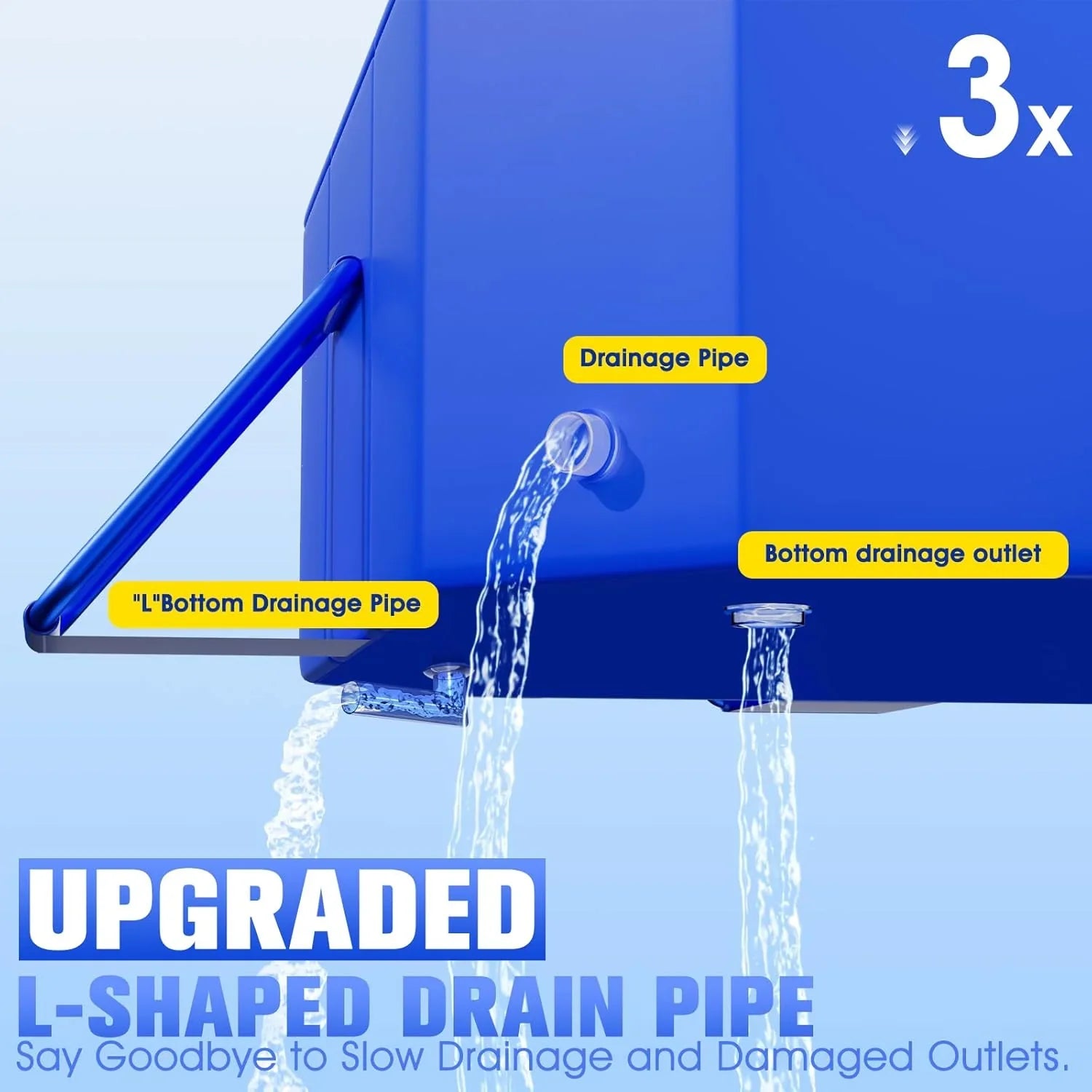 Piscine pliable, grande piscine non gonflable pour enfants, piscine pliable pour adultes, coque en plastique dur, extra large, épaisse, piscine pliable portable pour enfants