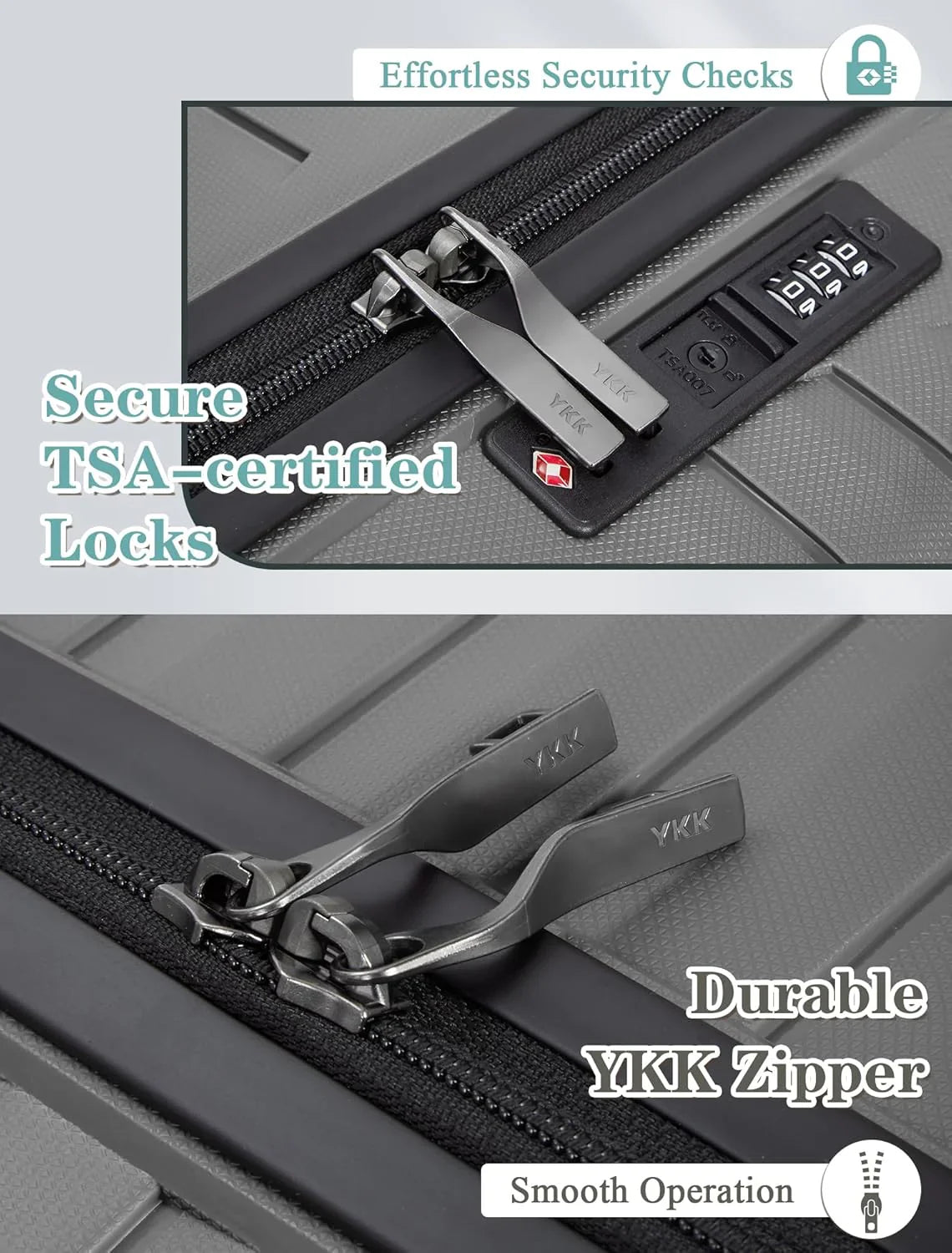 Ensemble de 5 bagages à roulettes, valise rigide en ABS avec roulettes pivotantes