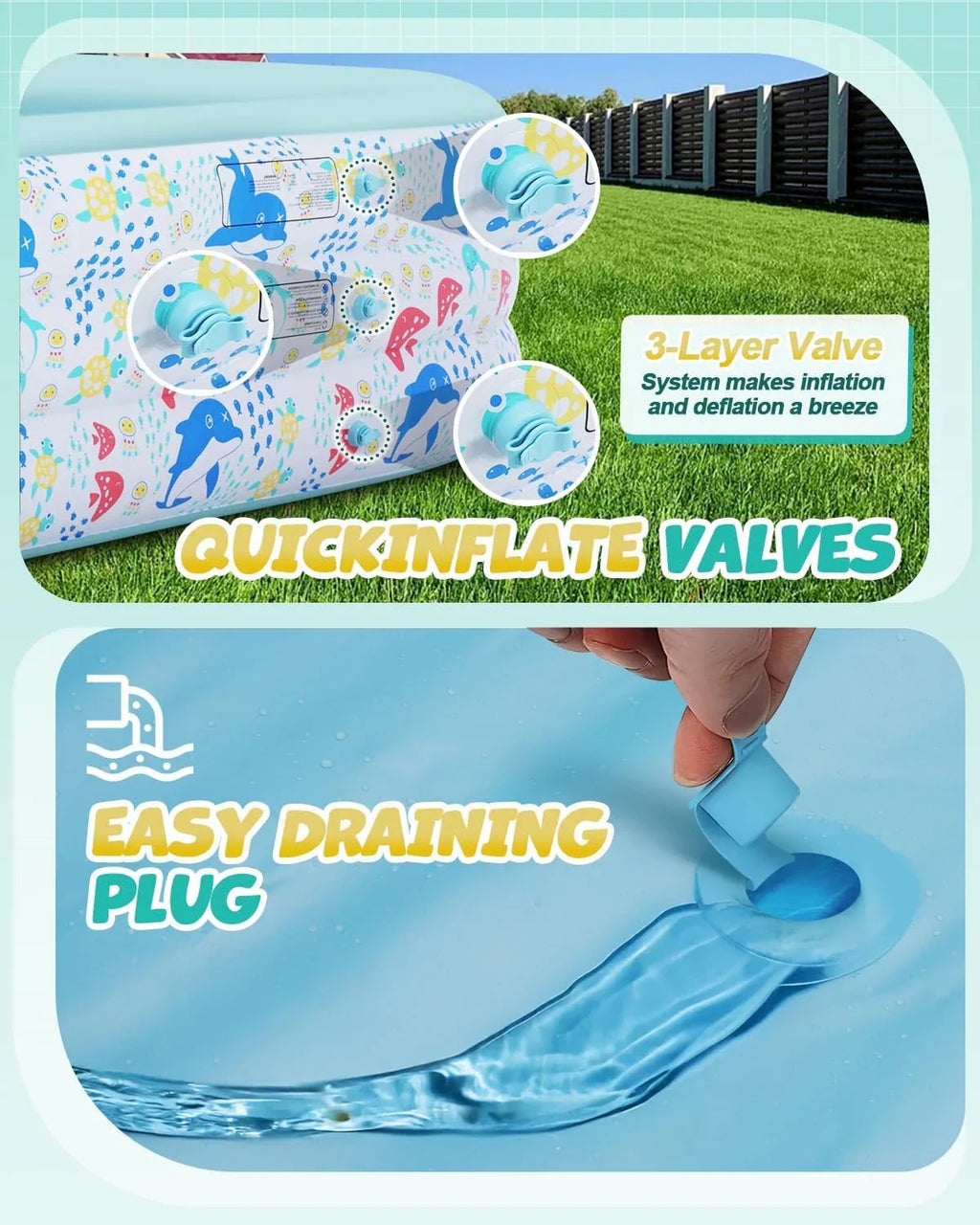 Piscine gonflable, grande piscine gonflable, piscine licorne pour enfants avec arroseur, piscine extra large épaissie