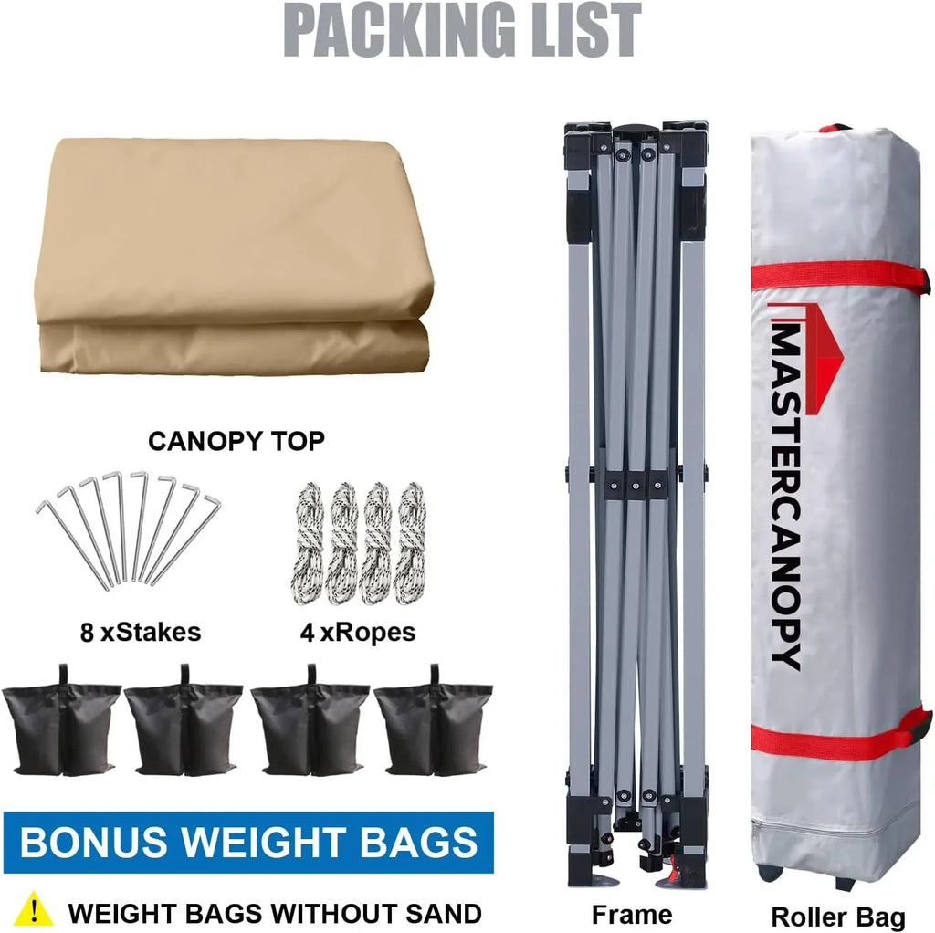 Tente pop-up robuste avec sac à roulettes (10 x 10, noir)