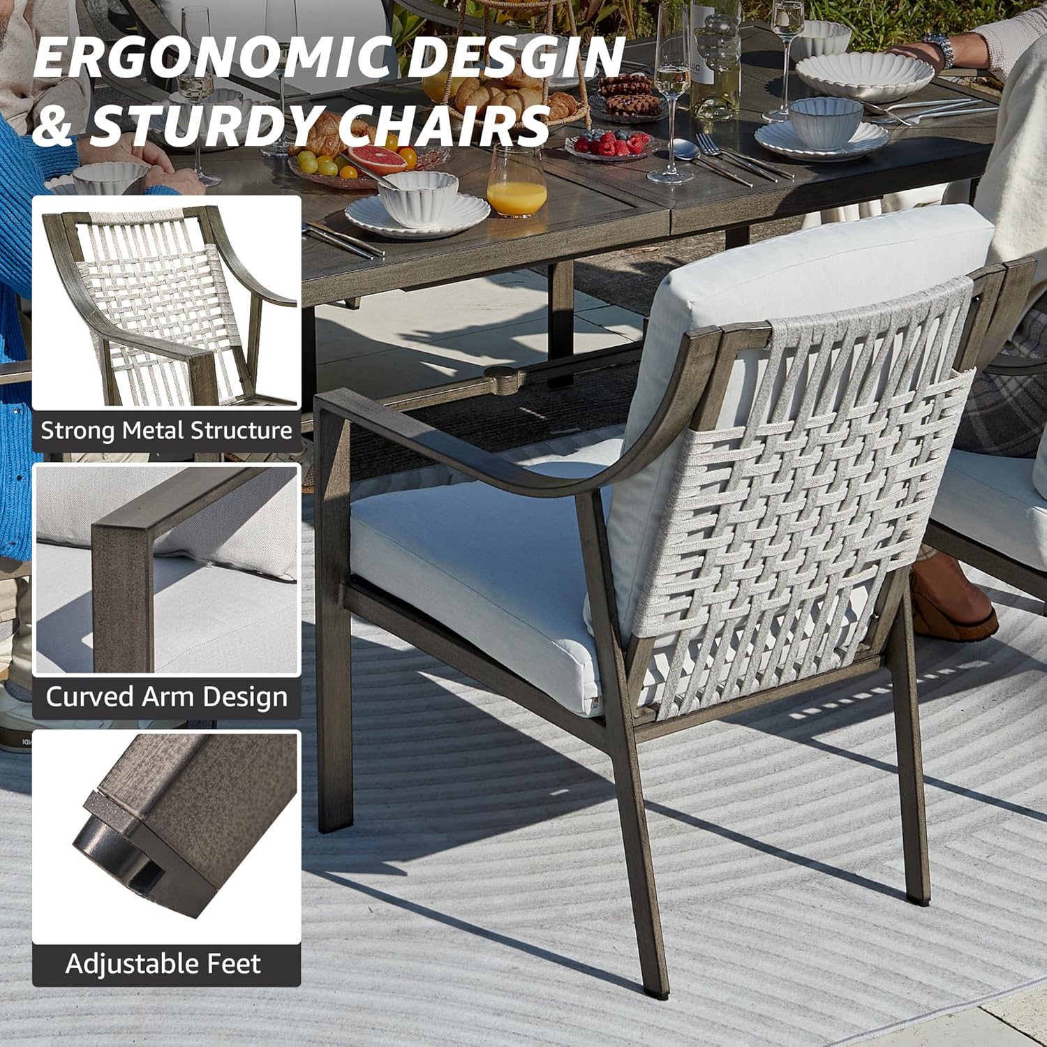 Ensemble table et chaises de salle à manger d'extérieur 5 pièces NATURAL EXPRESSIONS