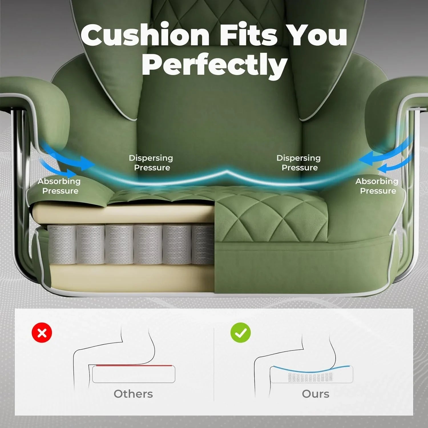 Grande chaise de bureau à dossier haut, chaise de jeu en cuir à dossier haut avec repose-pieds