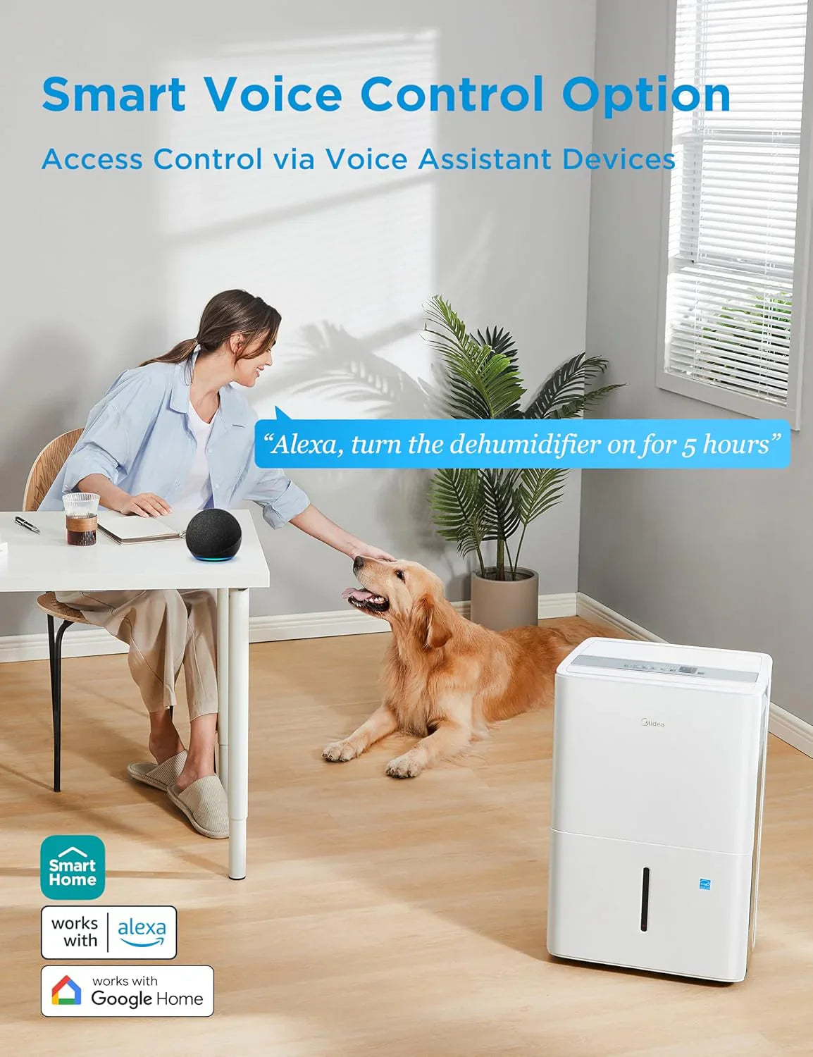 Déshumidificateur Midea de 4 500 pi² avec pompe, certifié Energy Star, 50 pintes