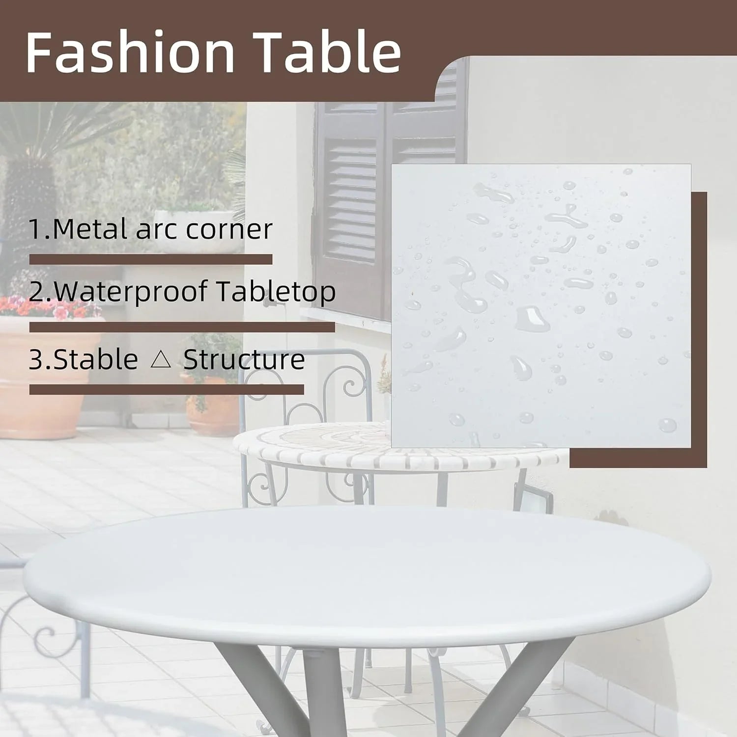 Ensemble bistro de patio 3 pièces Shintenchi Ensemble bistro de réception en tissu