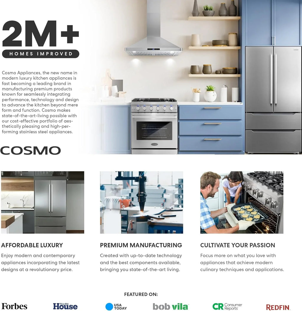 Hotte de cuisinière murale à conduit COSMO Vista Series 30 po 380 pi³/min