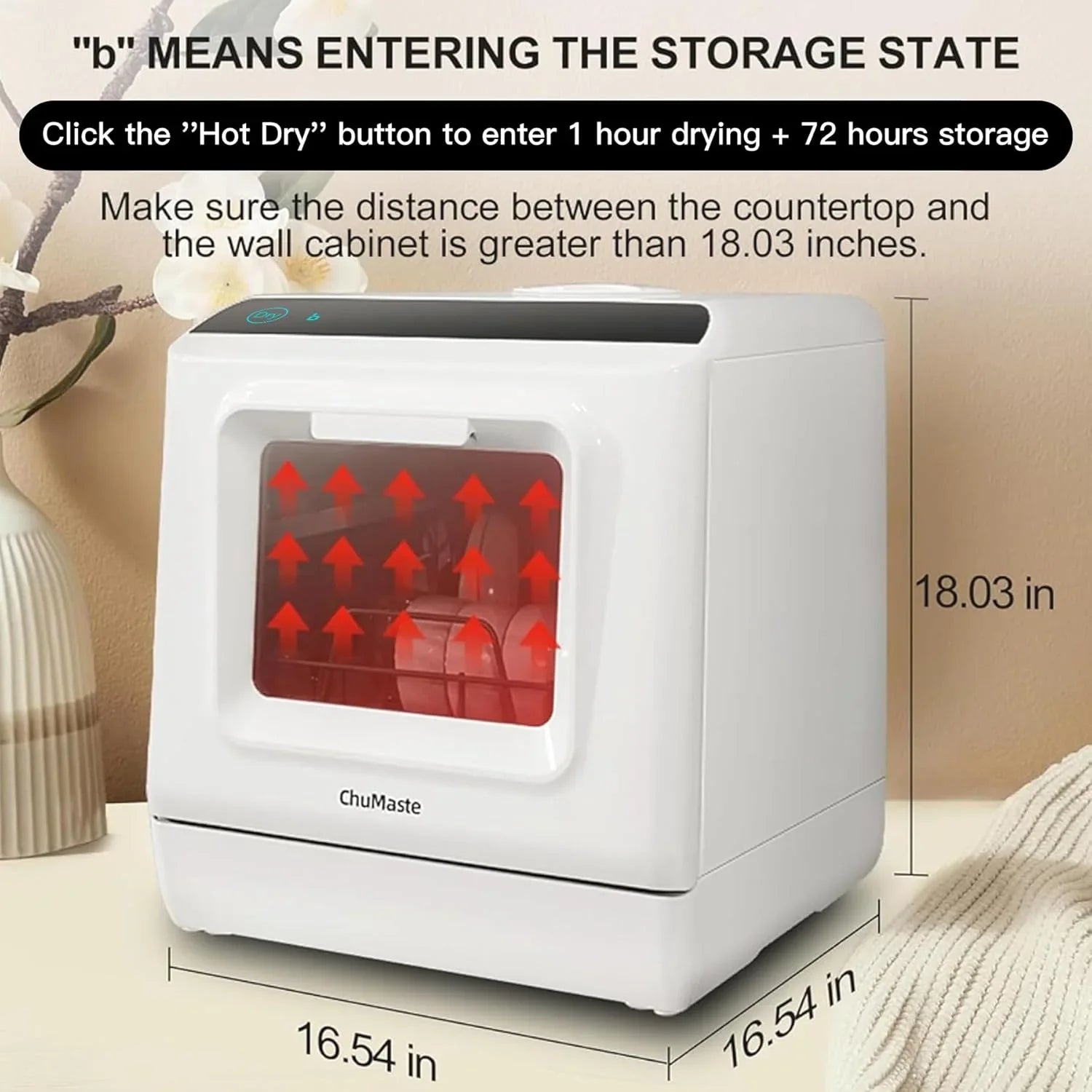 Mini lave-vaisselle de comptoir. Compact avec fonction séchage. Double bras gicleurs. Lave-vaisselle de comptoir portable.