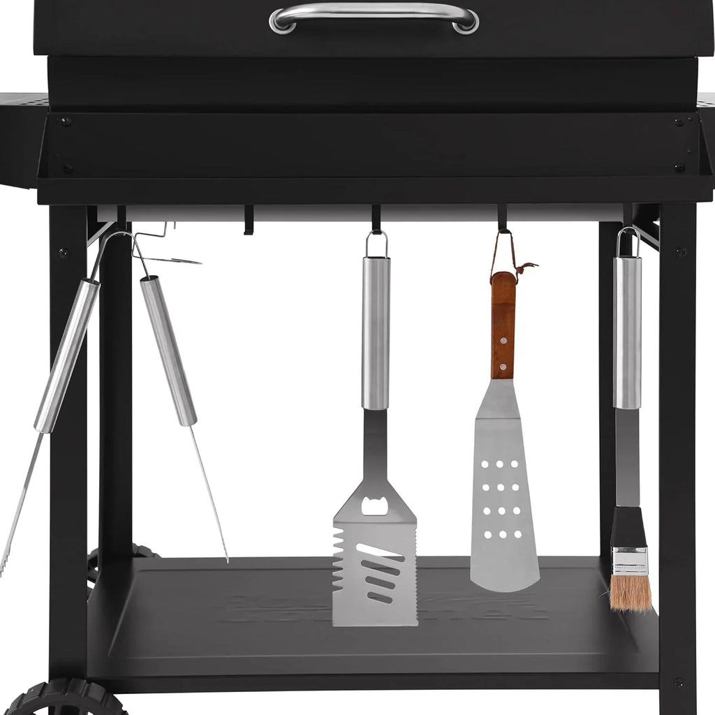 Barbecue au charbon de bois Royal Gourmet CC1830T de 30 pouces avec grille de réchaud et panier de rangement avant, barbecue extérieur avec 627 po²