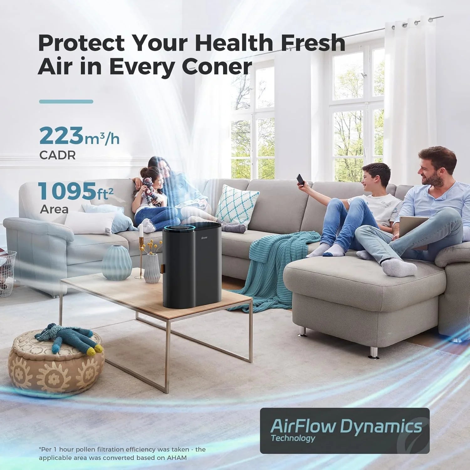 Home air purifier equipped with air quality sensor