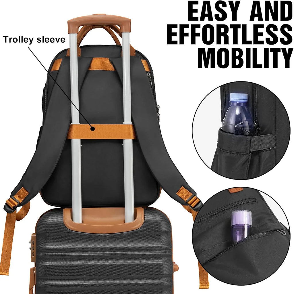 Ensemble de bagages LONG VACANCES 6 pièces : valise cabine rigide en ABS et PC, roulettes pivotantes et fermeture éclair YKK, cadenas TSA