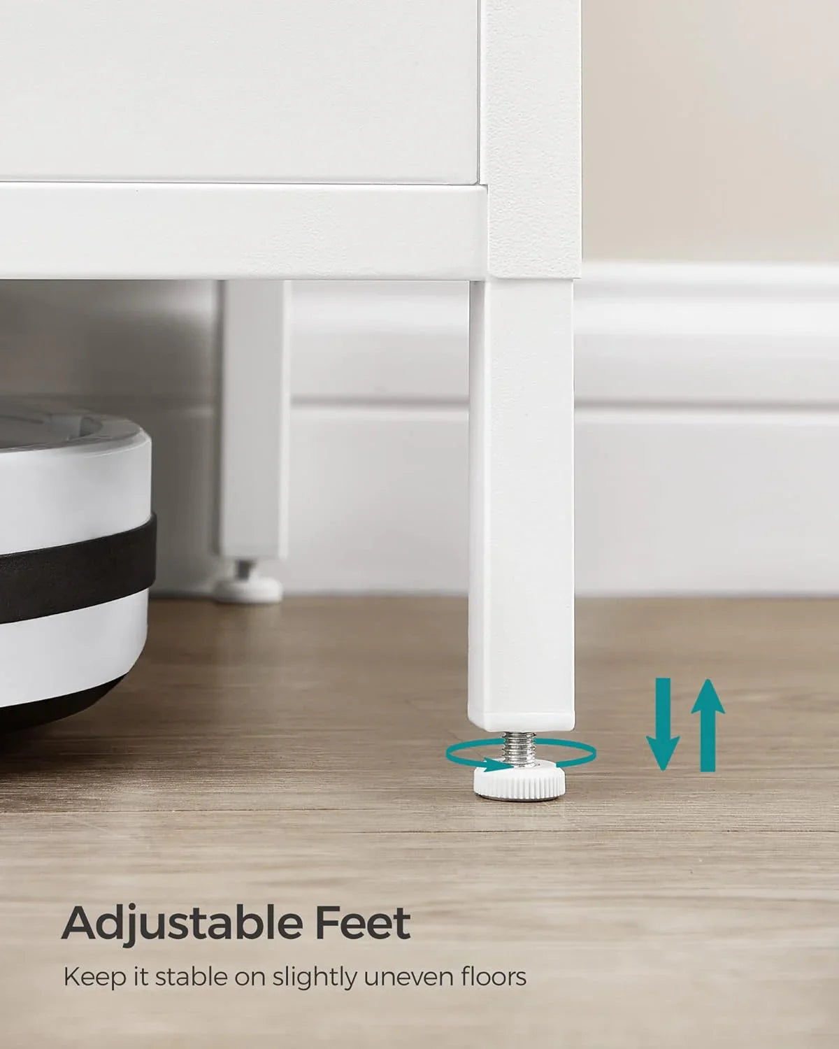 SONGMICS Meuble de rangement, armoire métallique, buffet avec 2 portes, 40 x 80 x 76 cm