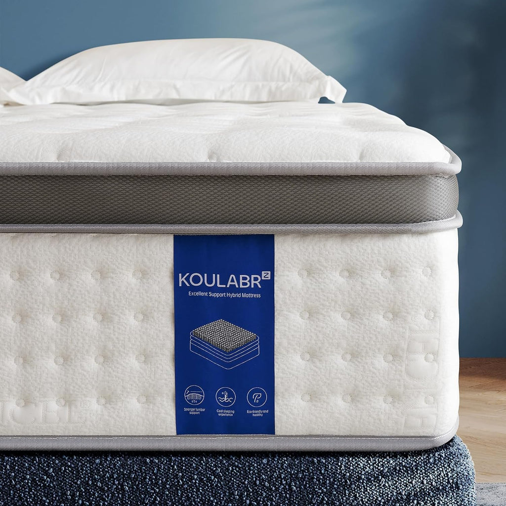 Matelas hybride Queen Size de 12 pouces en mousse à mémoire de forme et gel