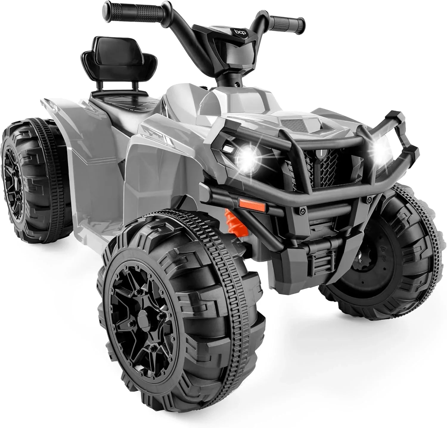 Véhicule tout-terrain électrique 12 V pour enfants, quad à 4 roues avec audio Bluetooth, vitesse maximale de 2,4 mph, pneus à crampons, phares à LED et radio.
