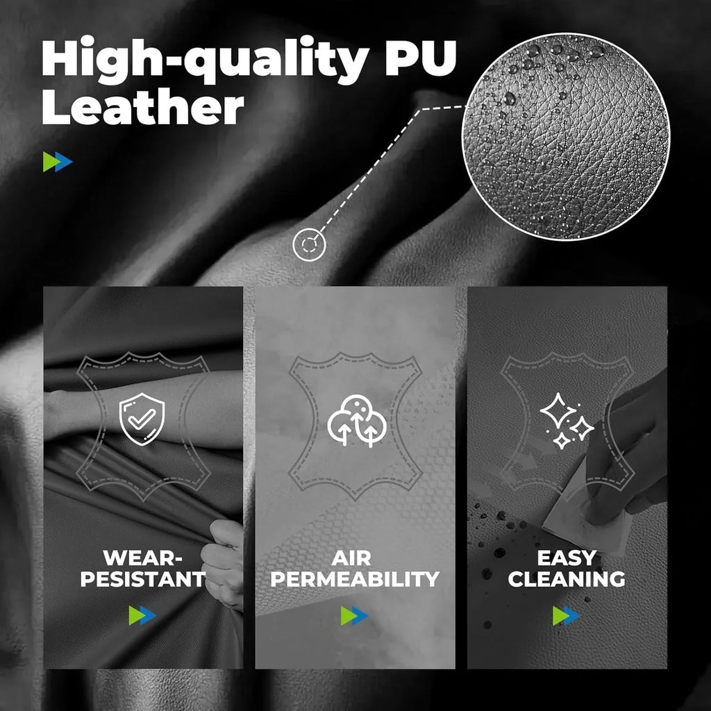 Grande chaise de bureau à dossier haut, chaise de jeu en cuir à dossier haut avec repose-pieds