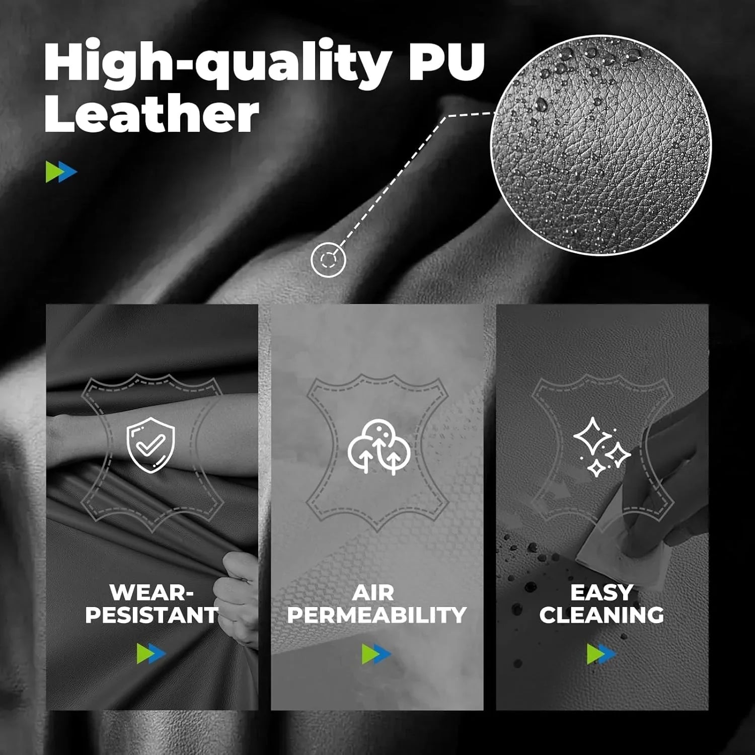 Grande chaise de bureau à dossier haut, chaise de jeu en cuir à dossier haut avec repose-pieds