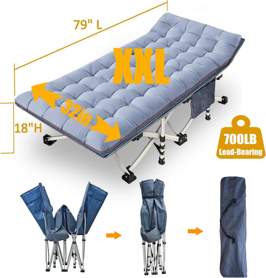 Lot de 2 lits de camp avec matelas, lit pliant confortable et robuste pour bébé