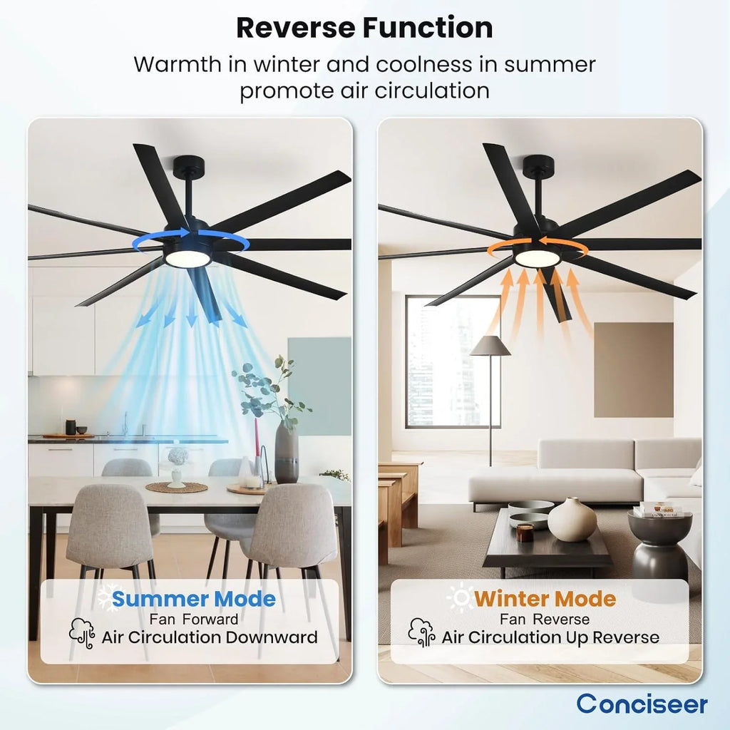 Ventilateur de plafond moderne 72 pouces chambre salon bibliothèque café extérieur/industriel