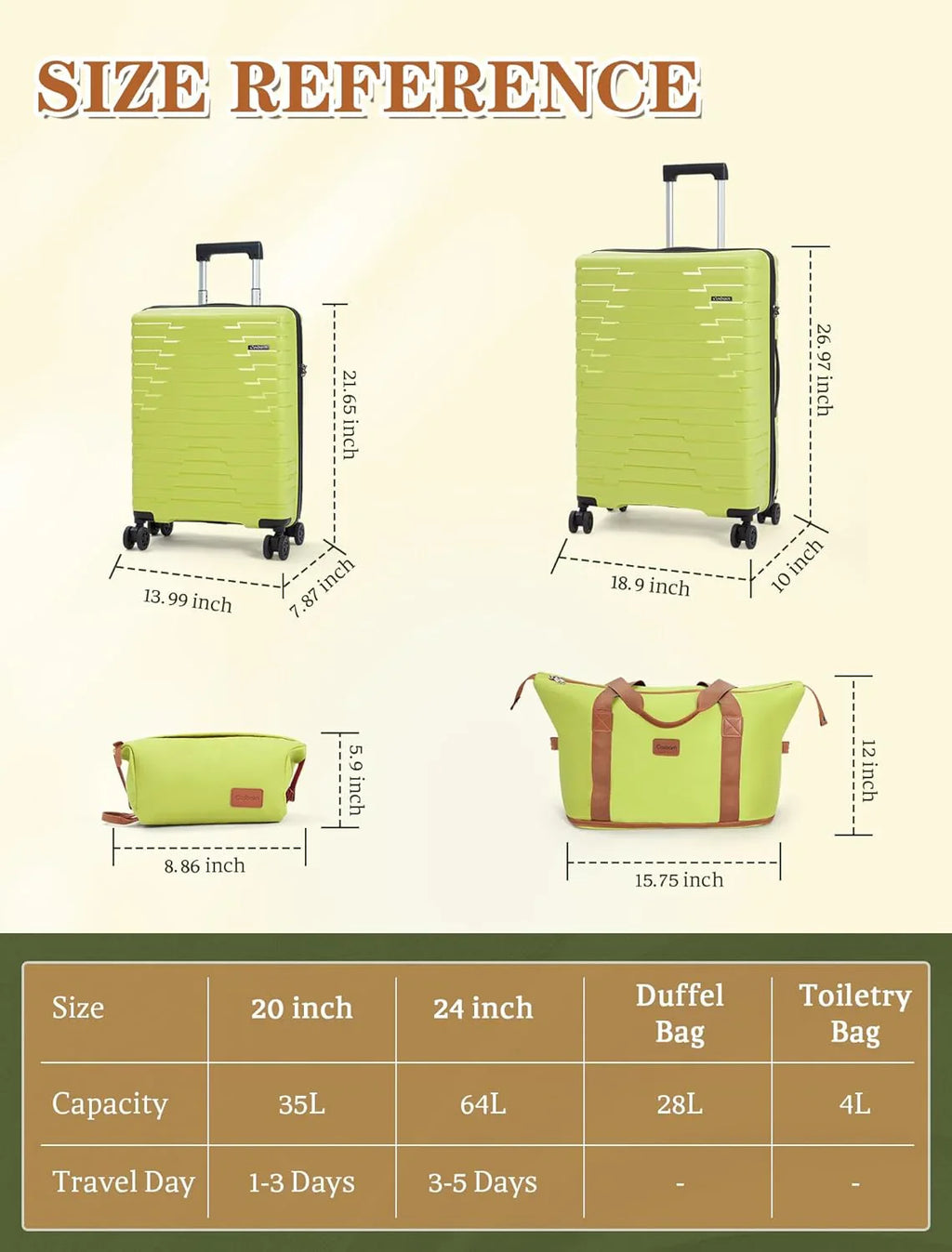 Ensemble de 5 bagages à roulettes, valise rigide en ABS avec roulettes pivotantes