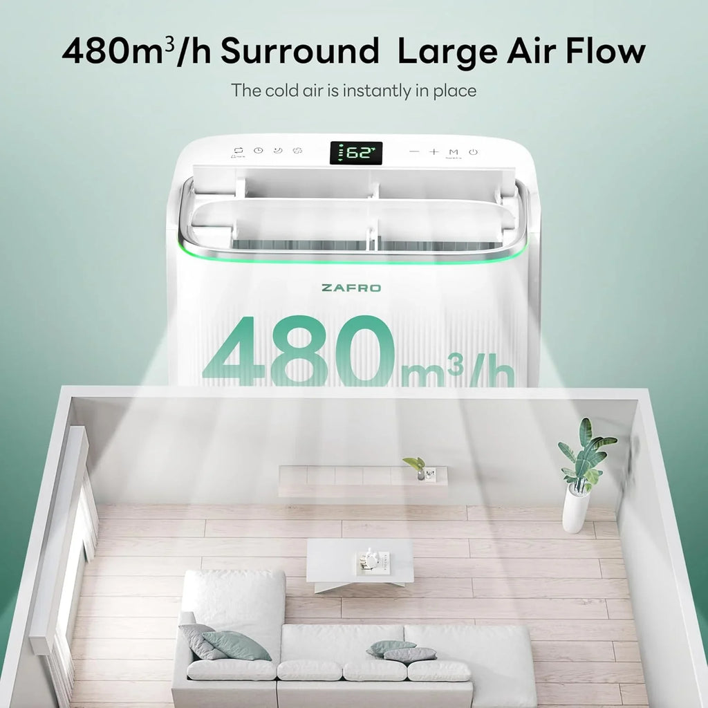 Climatiseurs portables ZAFRO 8 000 BTU, 4 modes, refroidissement rapide, économie d'énergie, télécommande, autonomie 24 h