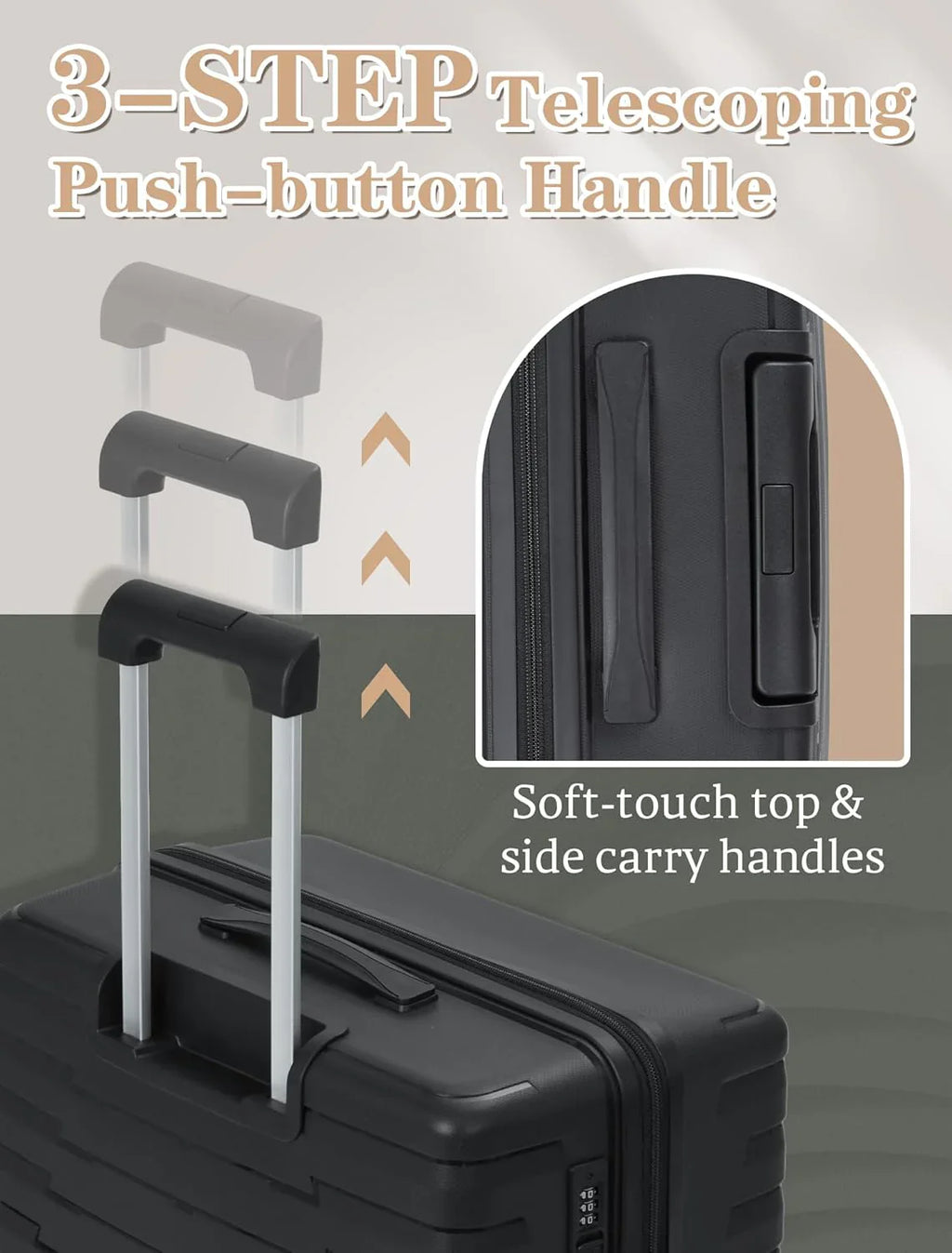 Ensemble de 5 bagages à roulettes, valise rigide en ABS avec roulettes pivotantes