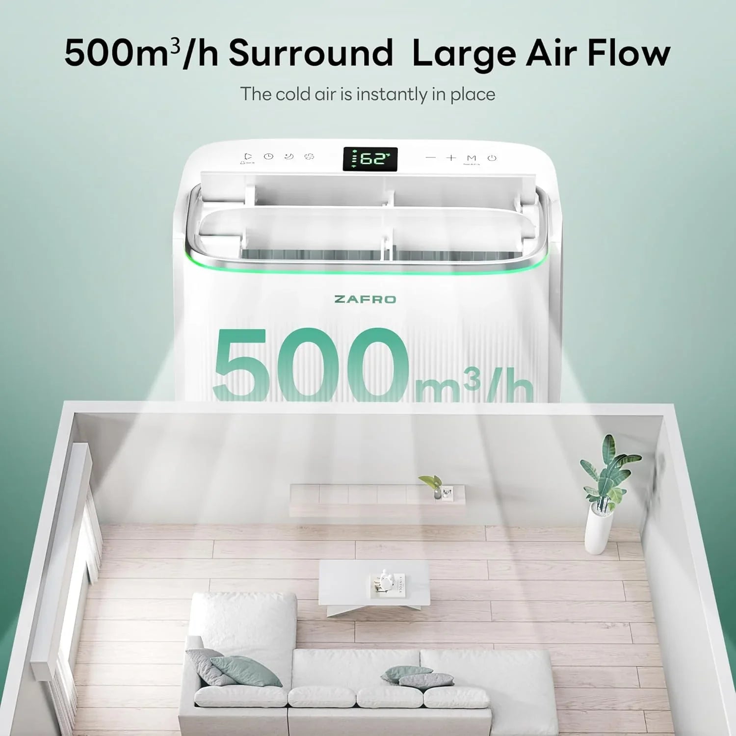 Climatiseurs portables ZAFRO 8 000 BTU, 4 modes, refroidissement rapide, économie d'énergie, télécommande, autonomie 24 h