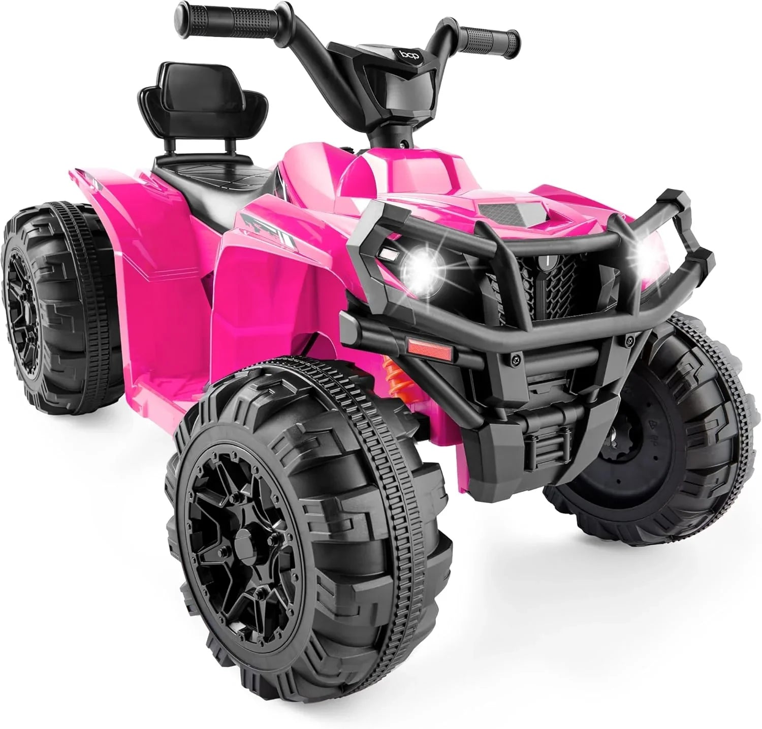 Véhicule tout-terrain électrique 12 V pour enfants, quad à 4 roues avec audio Bluetooth, vitesse maximale de 2,4 mph, pneus à crampons, phares à LED et radio.