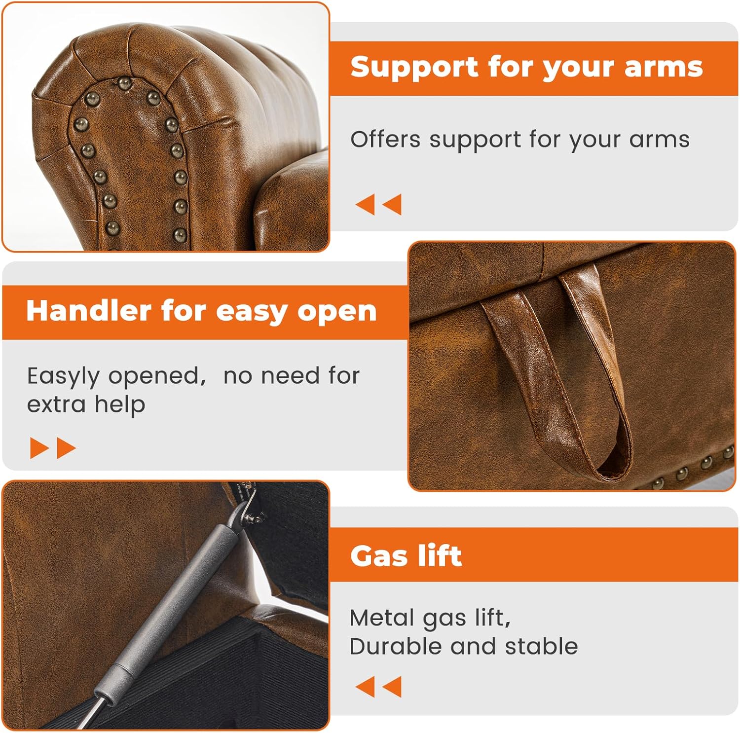 Tabouret de rangement moderne Furniliving, tabouret de bout de lit en bois massif Sherpa, tabouret rembourré tabouret d'intérieur