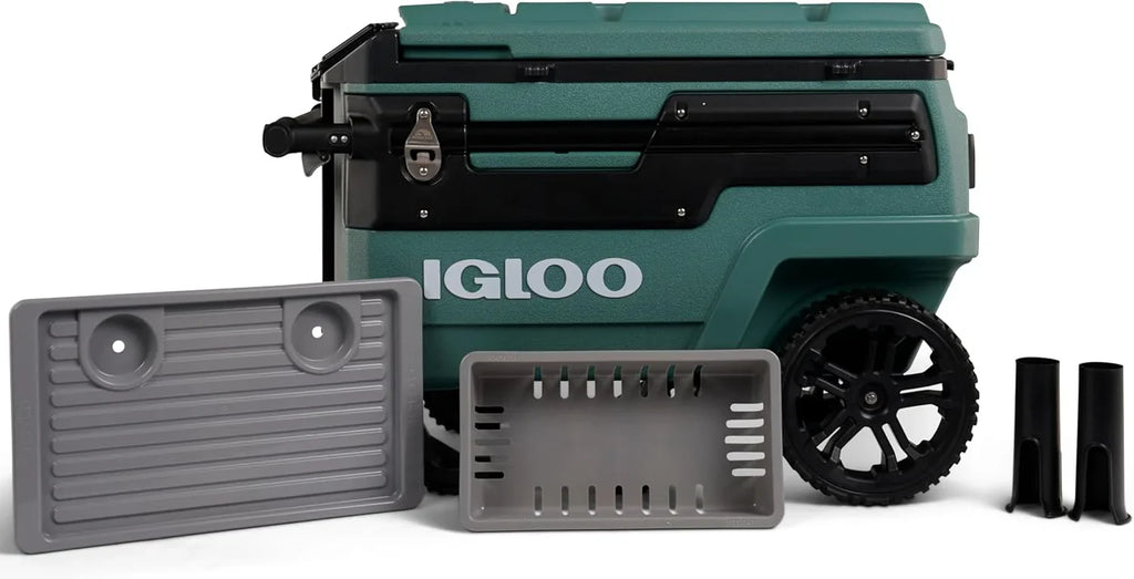 Glacière à roulettes de 70 pintes, glacière isotherme à coque rigide