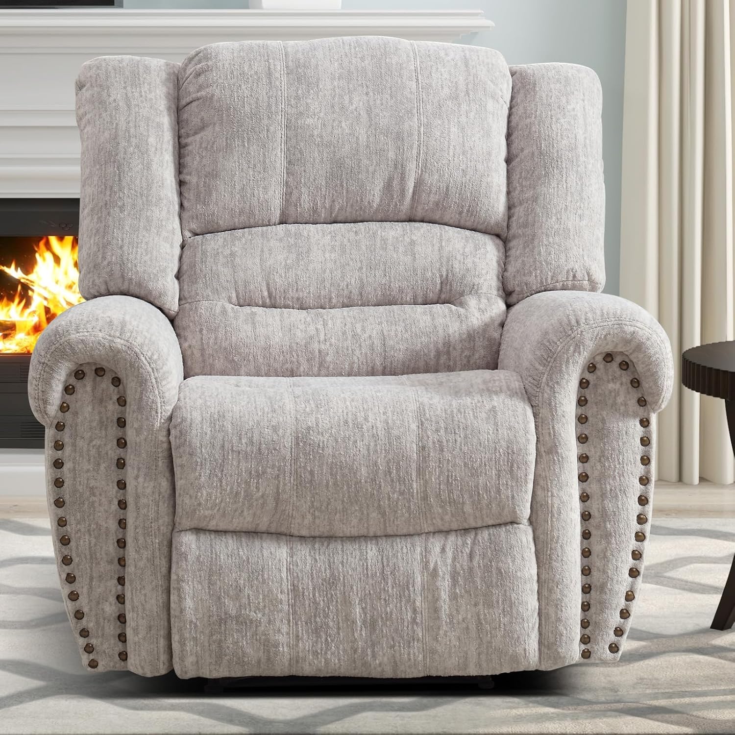 Fauteuil inclinable en cuir, fauteuil inclinable manuel traditionnel classique, canapé simple pour le salon