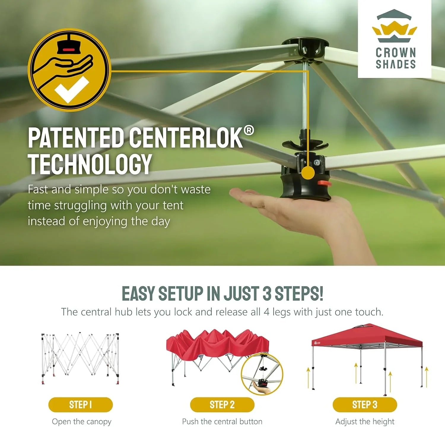 Auvent pop-up 10x10 - Installation en un clic - Tente de plage - Parasol extérieur avec dessus argenté, 3 hauteurs et 4 poches à sable