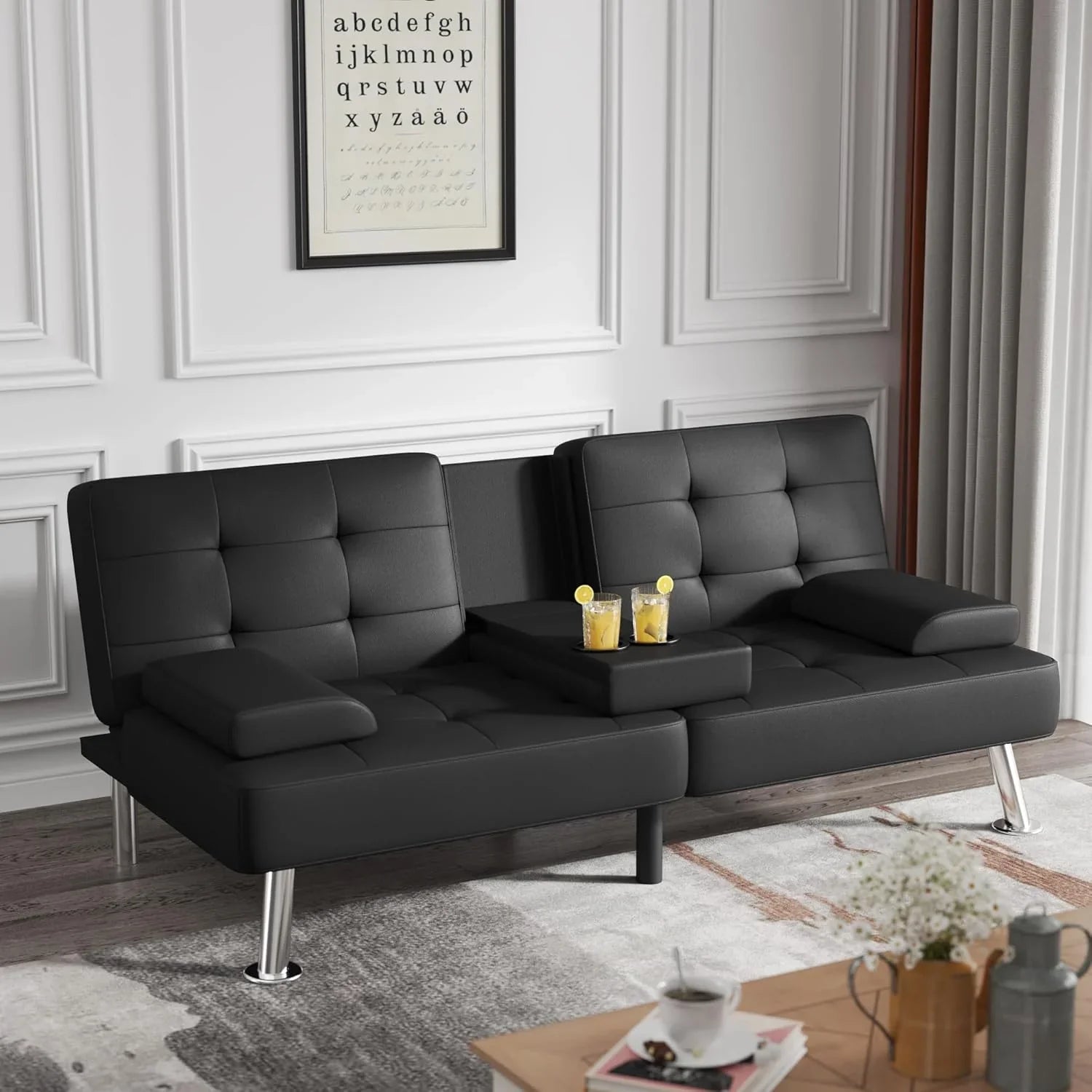 Canapé-lit futon Flamaker Ensemble futon pliant moderne Chaise longue convertible