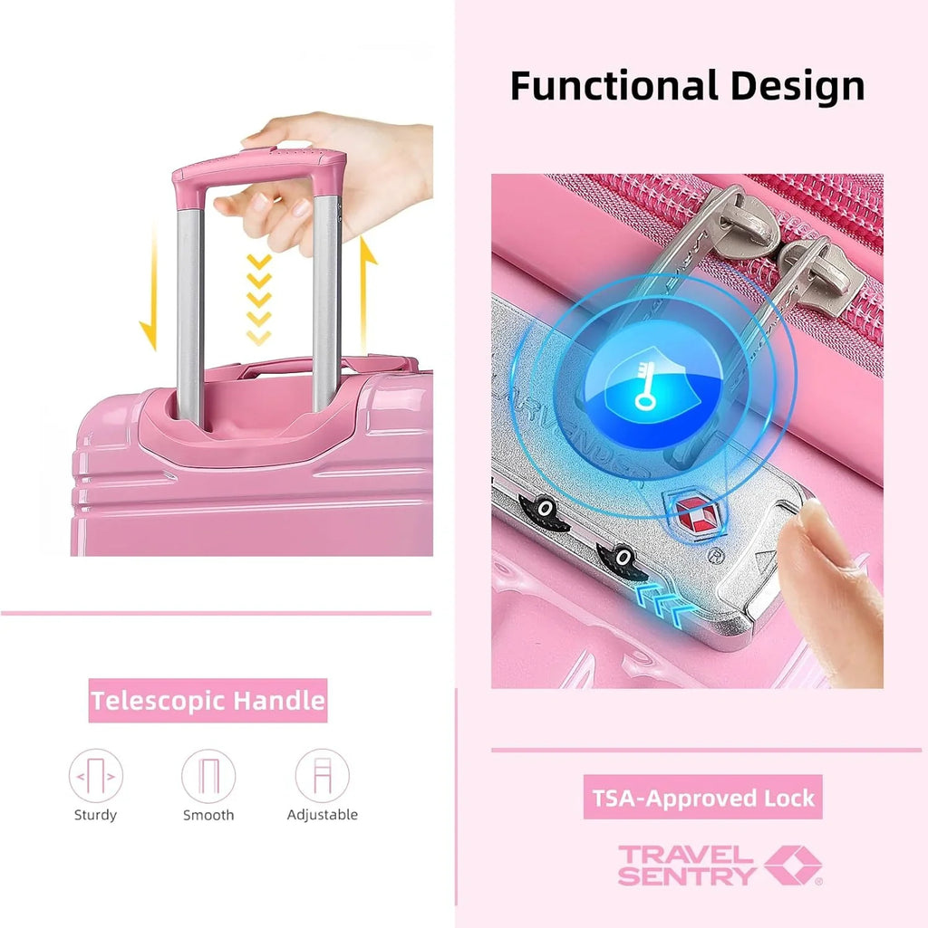 Ensemble de bagages 6 pièces, ensemble de valises rigides extensibles avec roulettes pivotantes, ensemble de bagages à roulettes légers