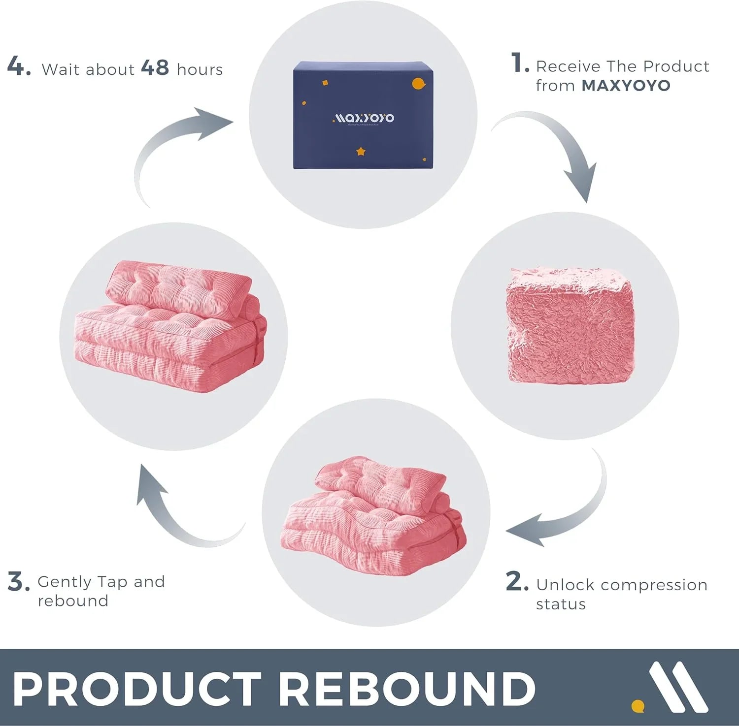 Canapé-lit pliant MAXYOYO, fauteuil convertible avec oreiller, matelas pliable avec support dorsal, fauteuil-lit pliant portable