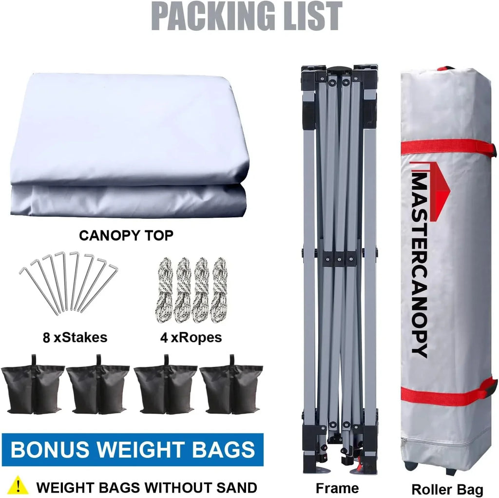 Tente pop-up robuste avec sac à roulettes (10 x 10, noir)