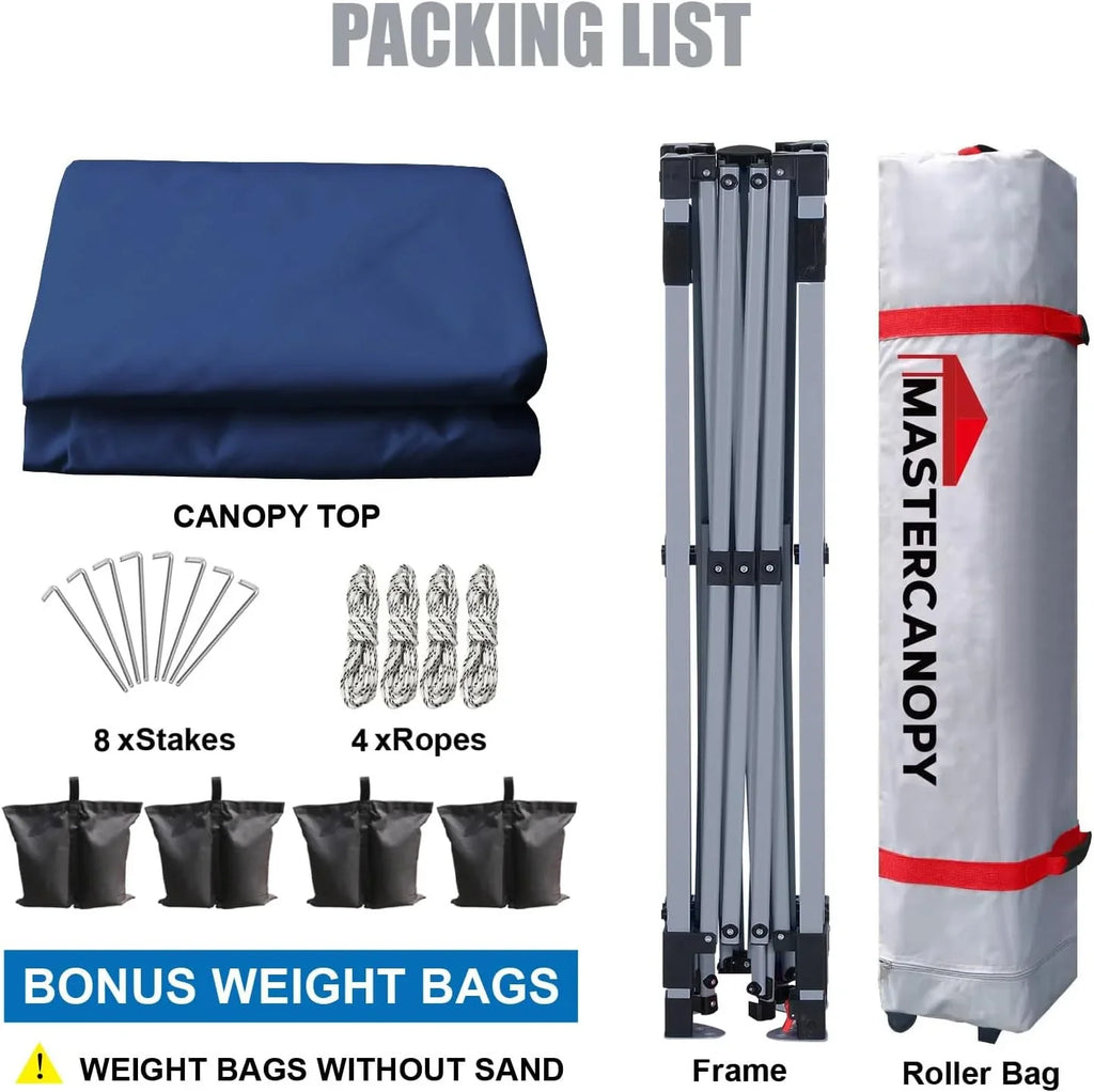 Tente pop-up robuste avec sac à roulettes (10 x 10, noir)