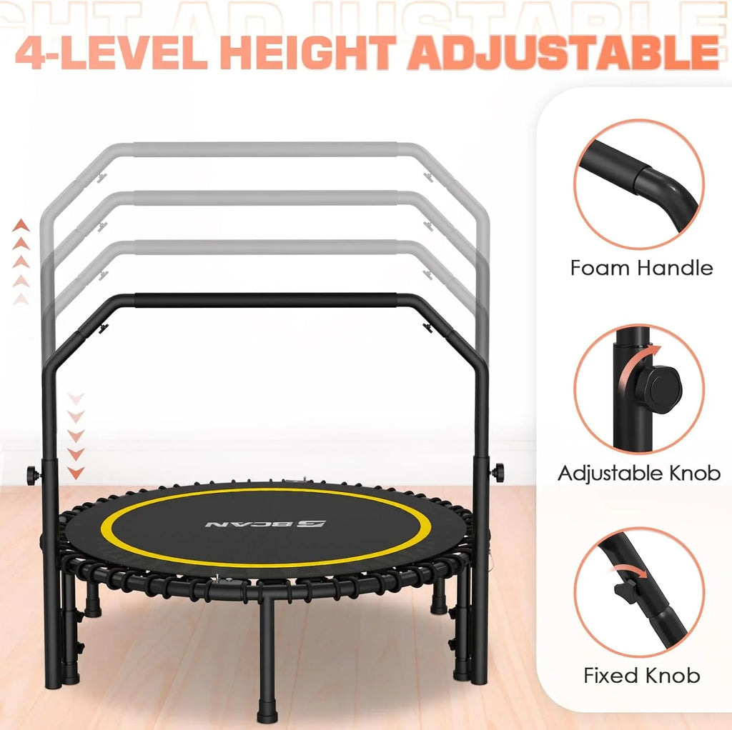 Mini-trampoline pliable BCAN 450/550 lb, trampoline de fitness 40"/48" stable et silencieux