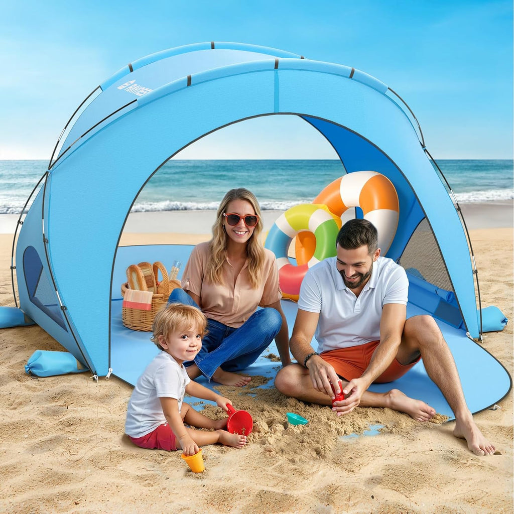 Parasol de plage, tente pare-soleil de plage avec protection UV UPF50+