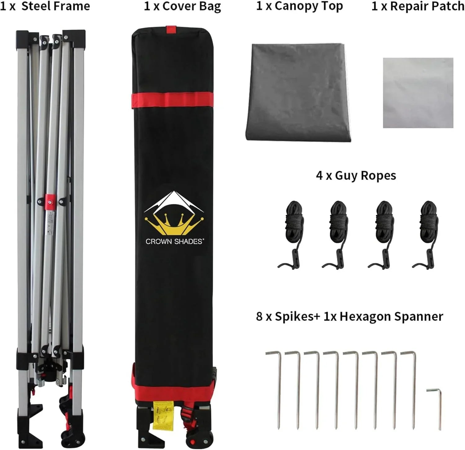 Auvent pop-up 10x10 - Installation en un clic - Tente de plage - Parasol extérieur avec dessus argenté, 3 hauteurs et 4 poches à sable