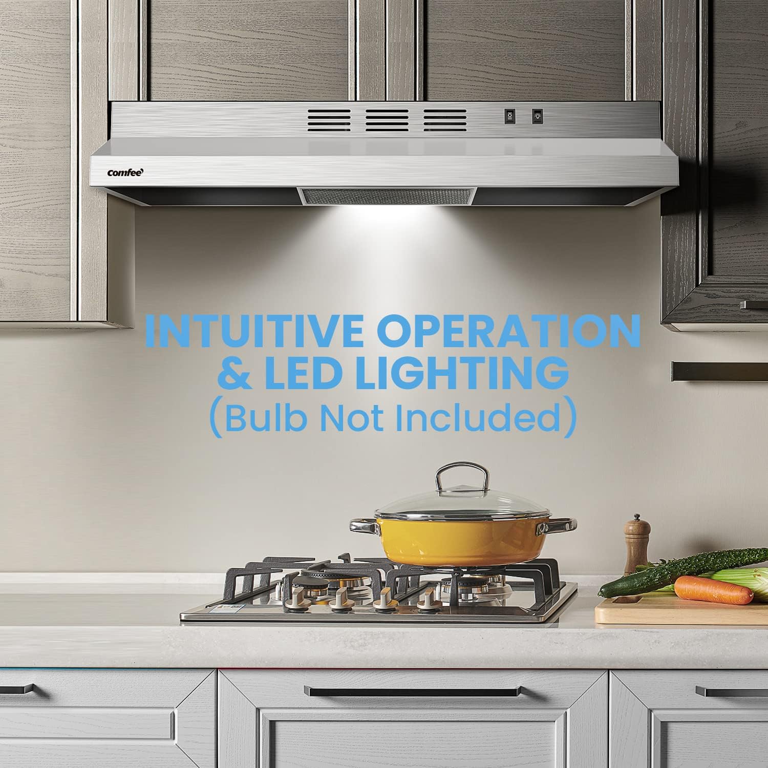 Filtre de cuisine réutilisable en acier inoxydable durable Comfee 30 po pour conduit/sans conduit sous armoire