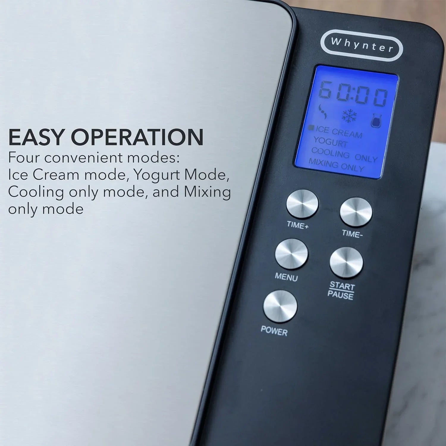 Sorbetière Whynter ICR-300SS 0,5 pinte en acier inoxydable avec compresseur