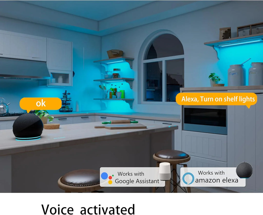 Bande lumineuse intelligente sous meuble, blanche et à intensité variable