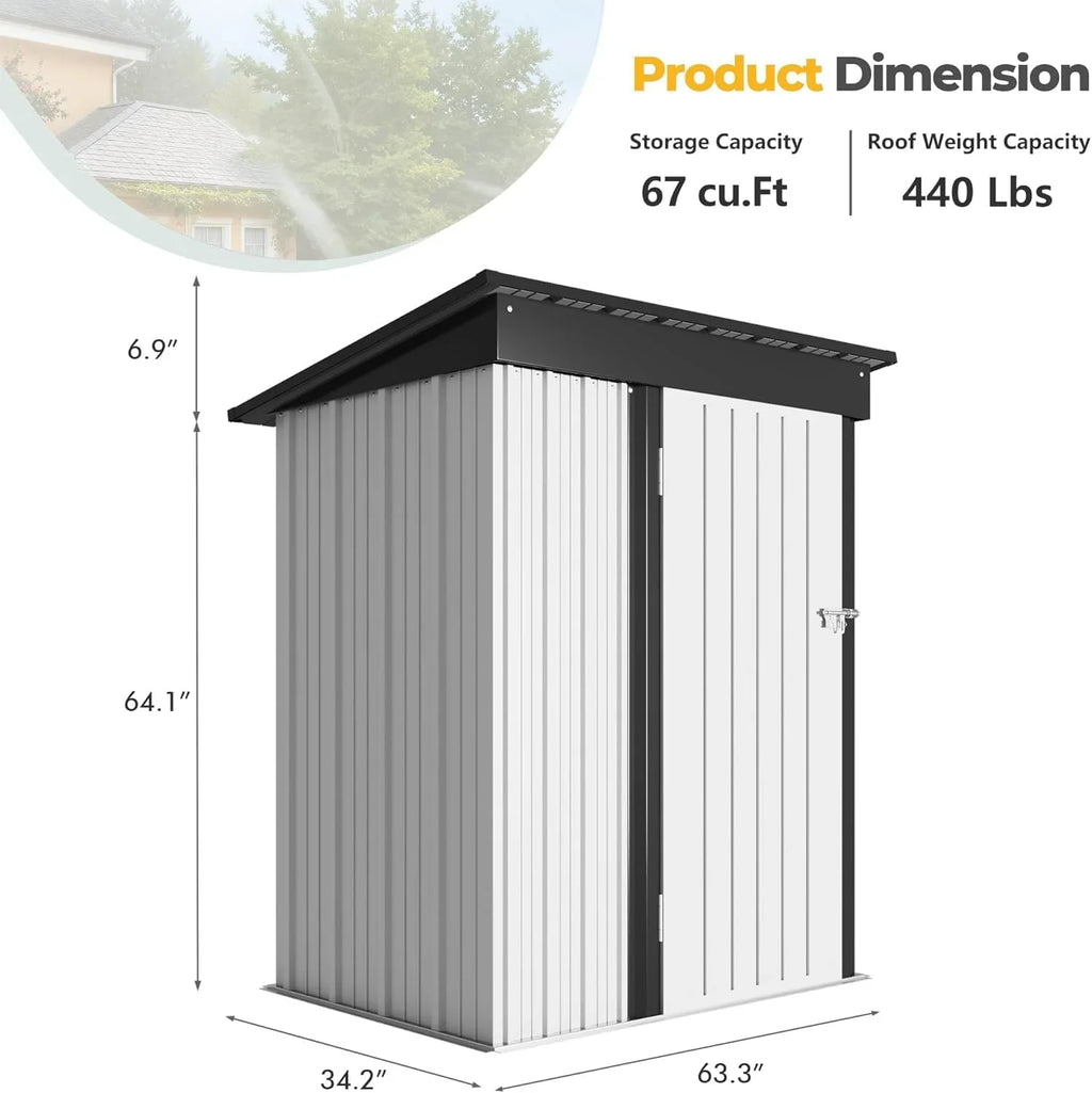 Abri de jardin extérieur Devoko 5 x 3 pi verrouillable en métal