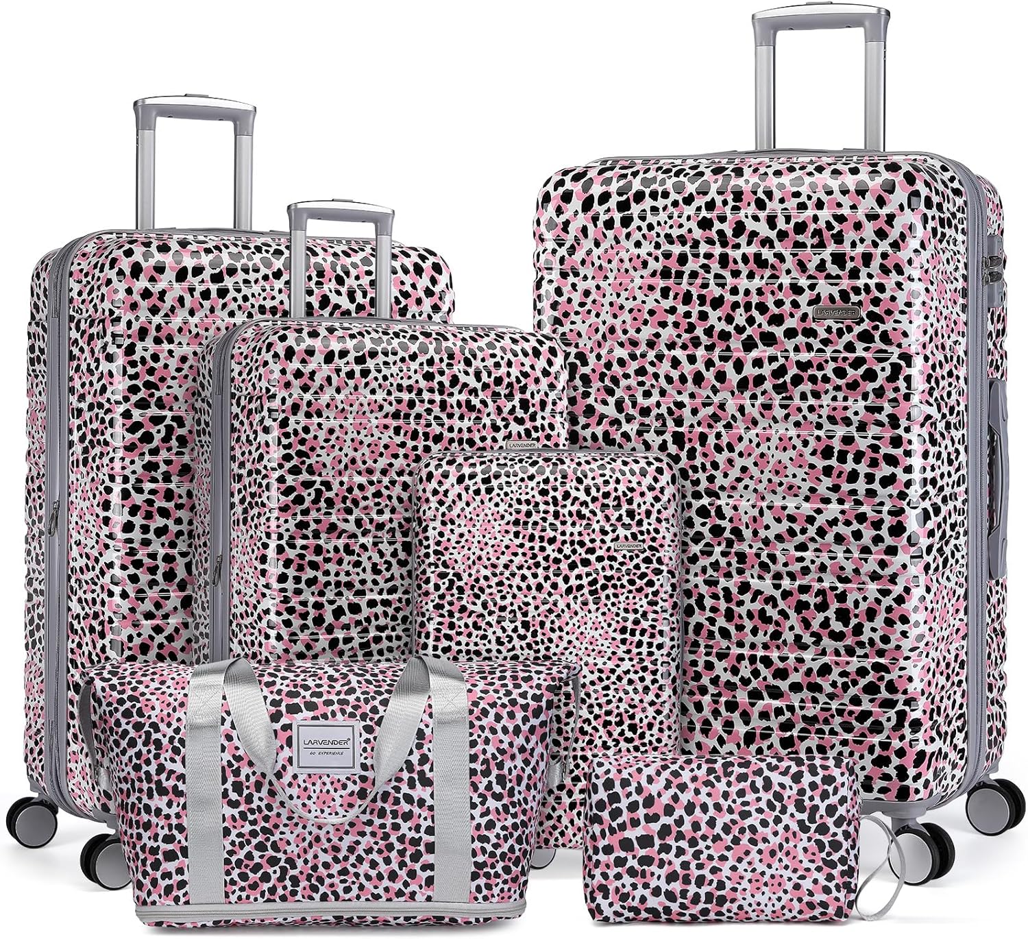 Ensemble de bagages 6 pièces, ensemble de valises rigides extensibles avec roulettes pivotantes, ensemble de bagages à roulettes légers