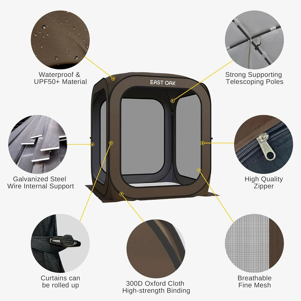 Tente moustiquaire EAST OAK, moustiquaire portable, 3 x 3 m, avec sac de transport