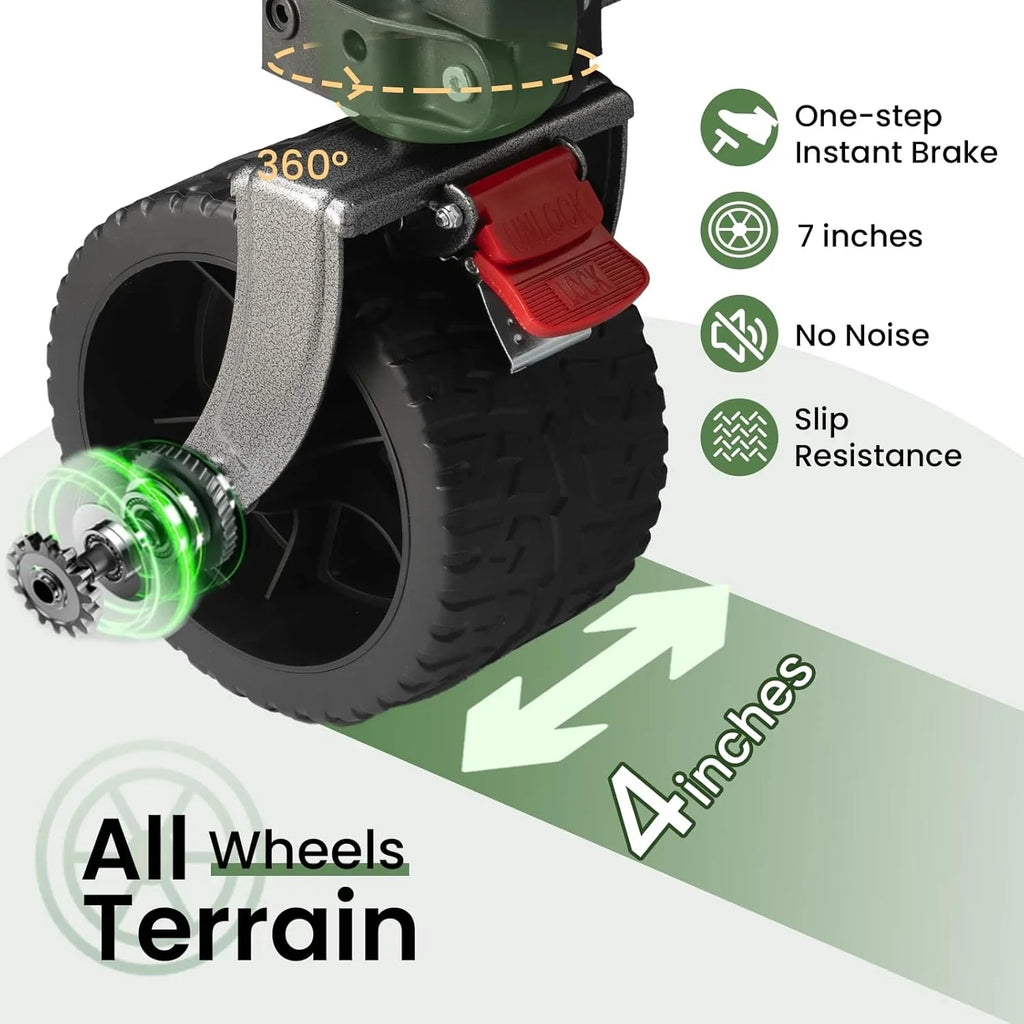 Chariot à deux étages, capacité de 500 lb, chariot pliable de 400 litres, roues tout-terrain, chariot extensible extra-long de 46 po, chariot pliable
