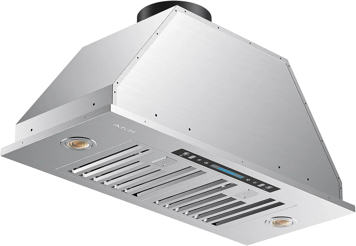 Hotte de cuisine encastrable/enfichable IKTCH 30 po 900 pi³/min, avec ou sans conduit, convertible en acier inoxydable