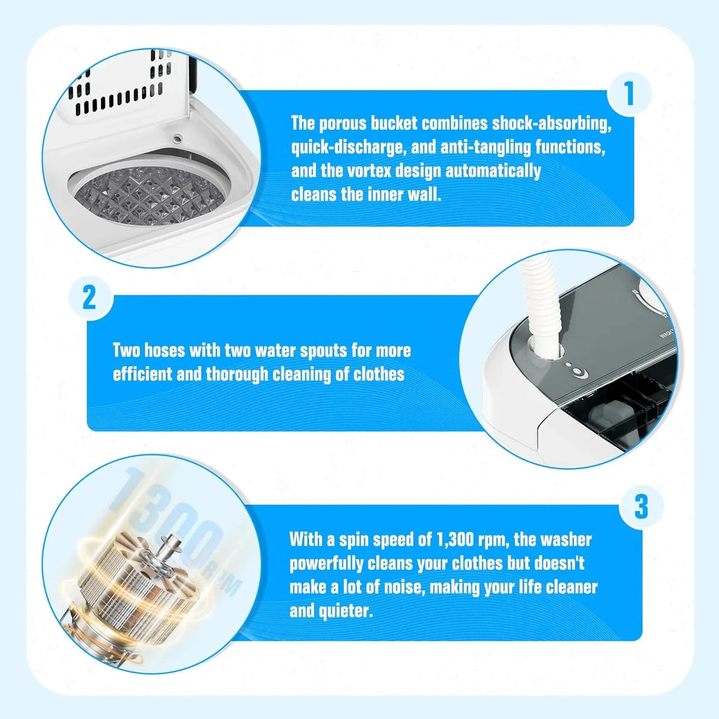 Machine à laver portable INTERGREAT, 16 lb, double cuve